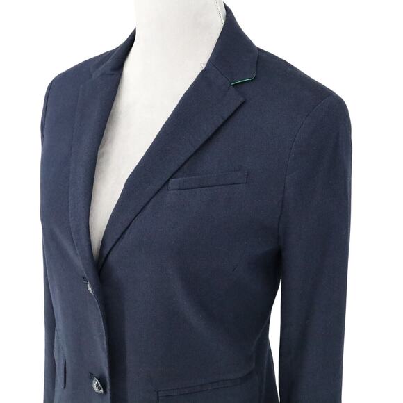 Gap Jacket Womens 0 Navy Blue Academy Blazer Woven Lined Academia Career - Picture 14 of 16